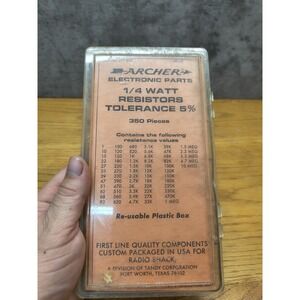 Used Archer‎ 271-602 1/4 Watt Resistor Assortment Radio Shack BoxD15